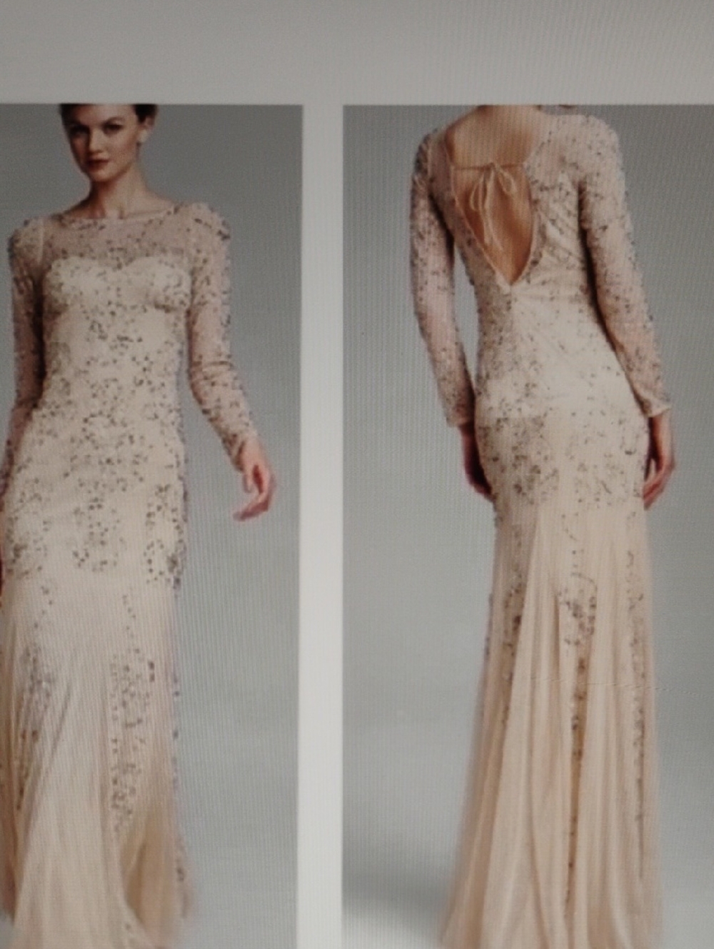 Beaded Gown ADRIANNA PAPELL Cinderella Where Are You ⁉️ Sz 6 CHAMPAGNE